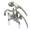 Kingston Brass CA1009T8 3-3/8" Tub Wall Mount Clawfoot Tub Faucet with Hand Shower, Brushed Nickel CA1009T8 - alternate 1